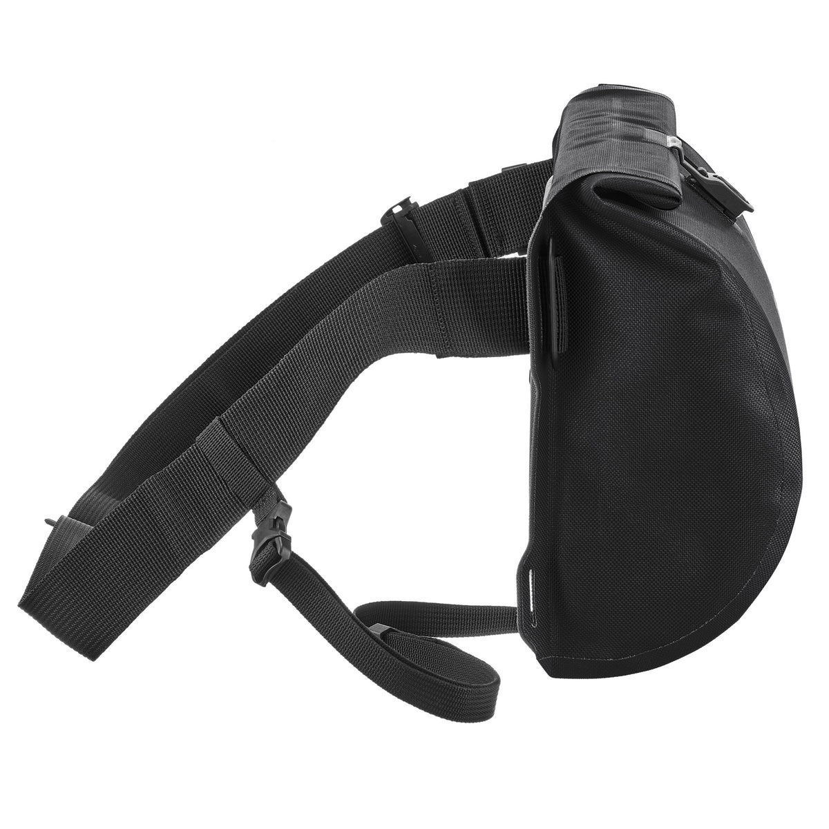 Zijaanzicht van ORTLIEB Velo-Sling Flex in black met verstelbare schouderriem