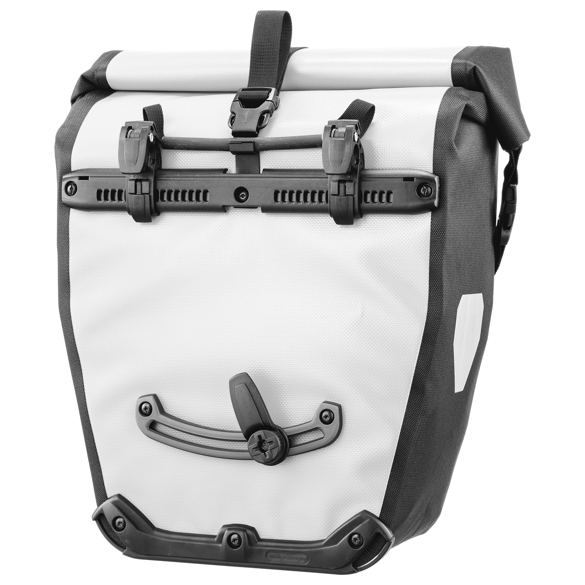 Achteraanzicht van ORTLIEB Back-Roller Design tas in design "Morning Routine" met Quick-Lock2.1 systeem