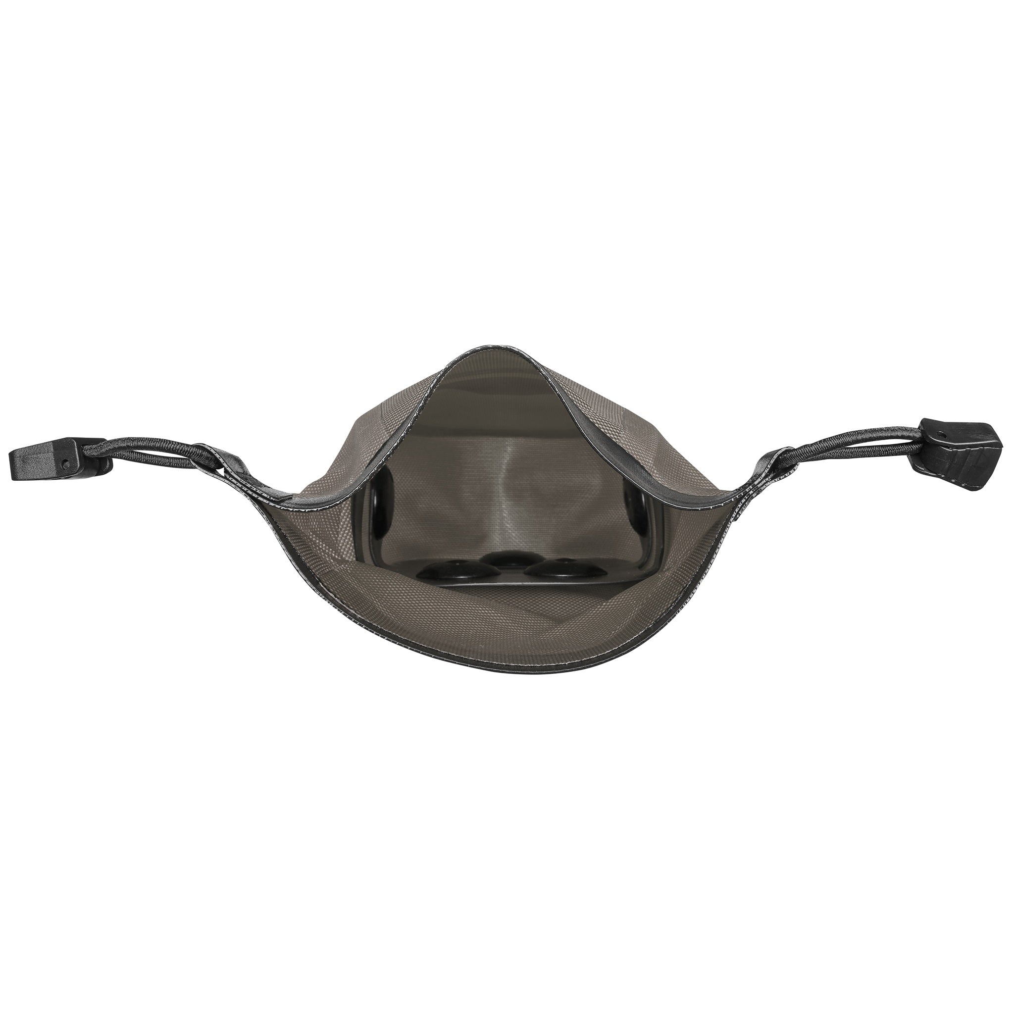 Binnenaanzicht van ORTLIEB Micro-Bag 0.8L in dark sand met open rolsluiting