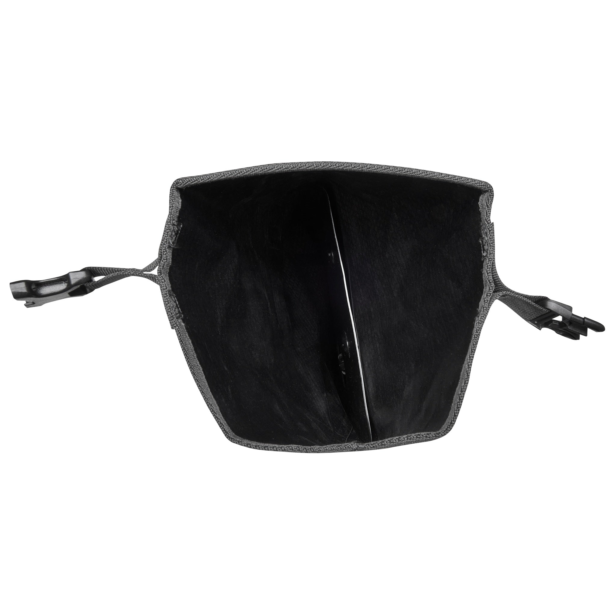 Binnenzicht van ORTLIEB Handlebar-Pack Flex in black-matt met verstevigde structuur en waterdicht materiaal