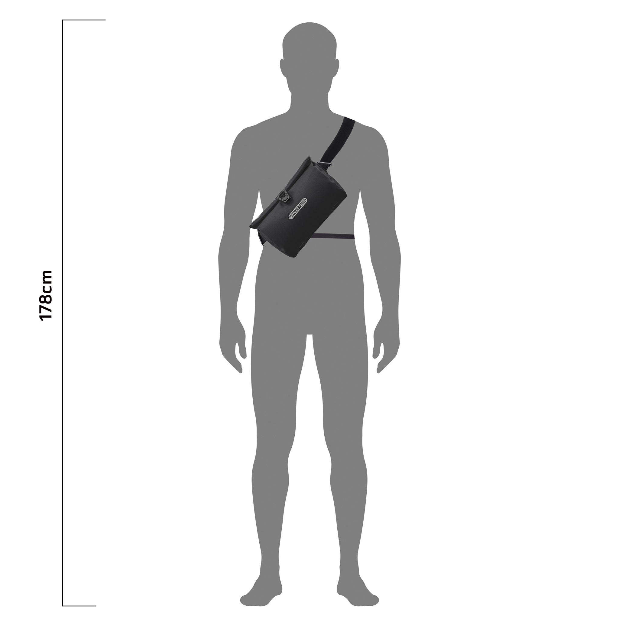 ORTLIEB Velo-Sling Flex in black 2.5 Liter gemonteerd aan fietsstuur met Bar-Lock-systeem