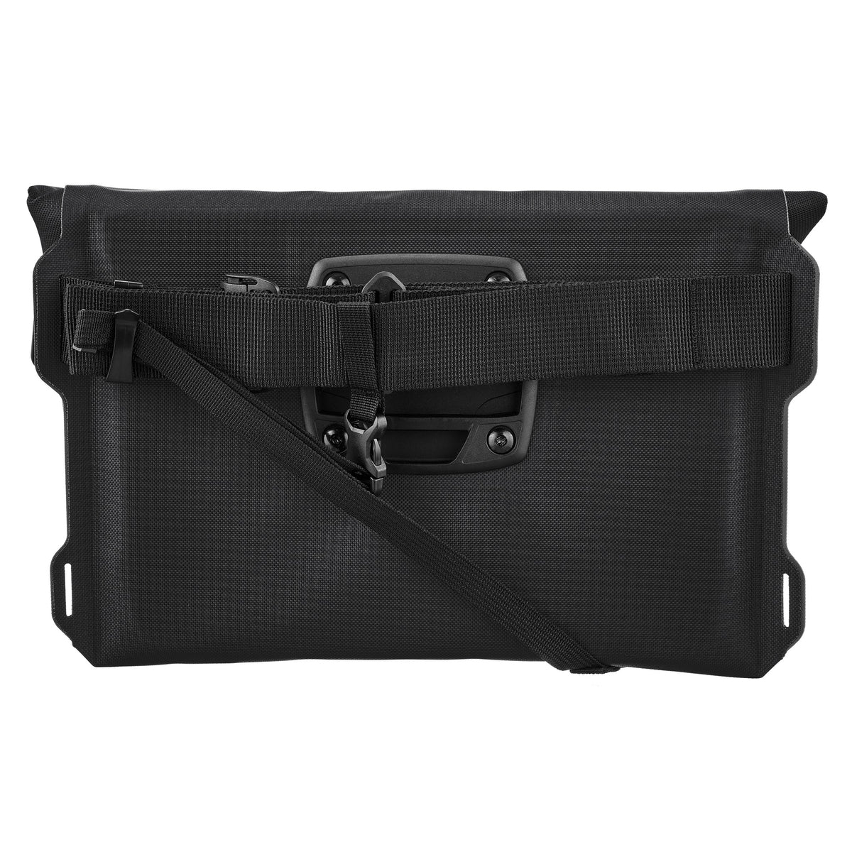 Achterkant van ORTLIEB Velo-Sling Flex in black met bevestigde schouderriem