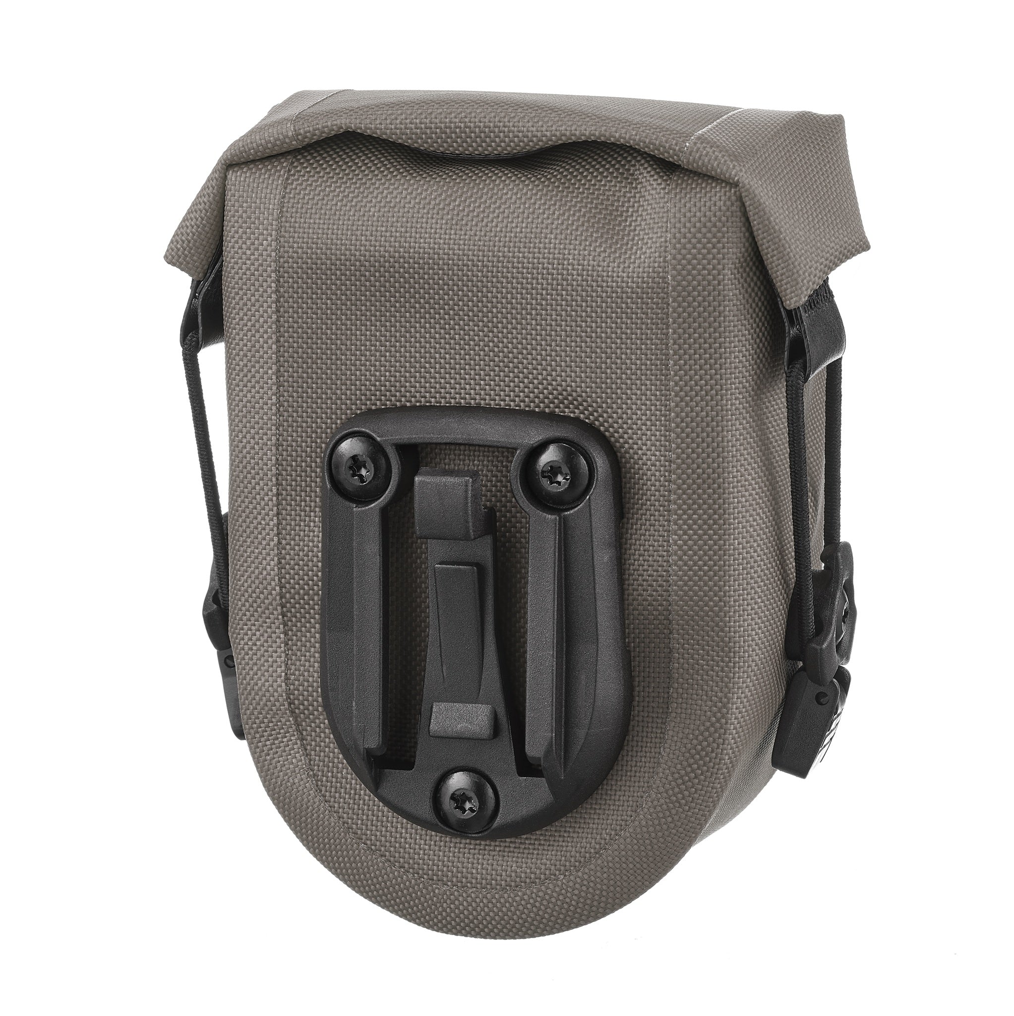 Achteraanzicht van ORTLIEB Micro-Bag 0.8L in dark sand met adapterbevestiging