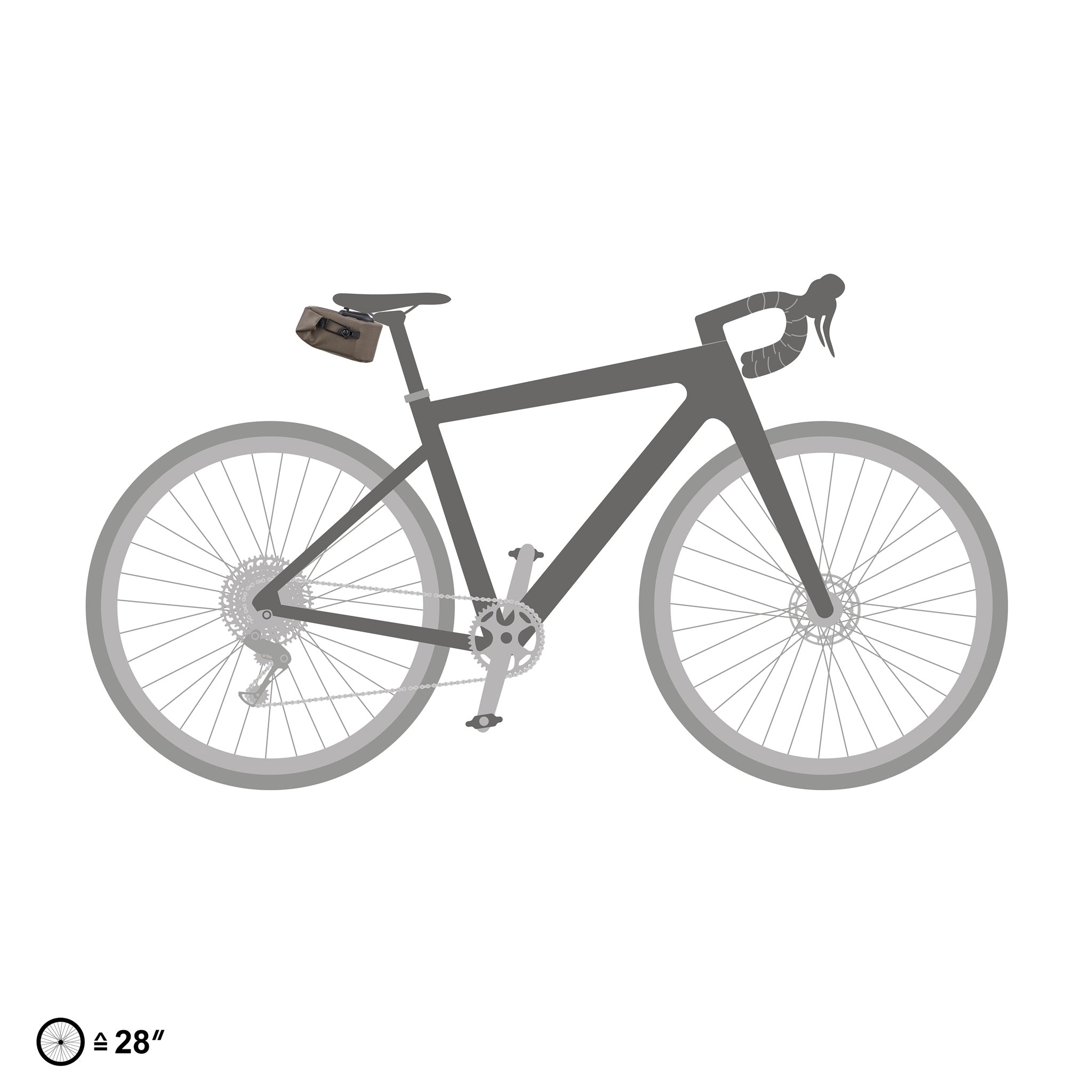 ORTLIEB Micro-Bag 0.5L in dark sand gemonteerd onder het fietszadel
