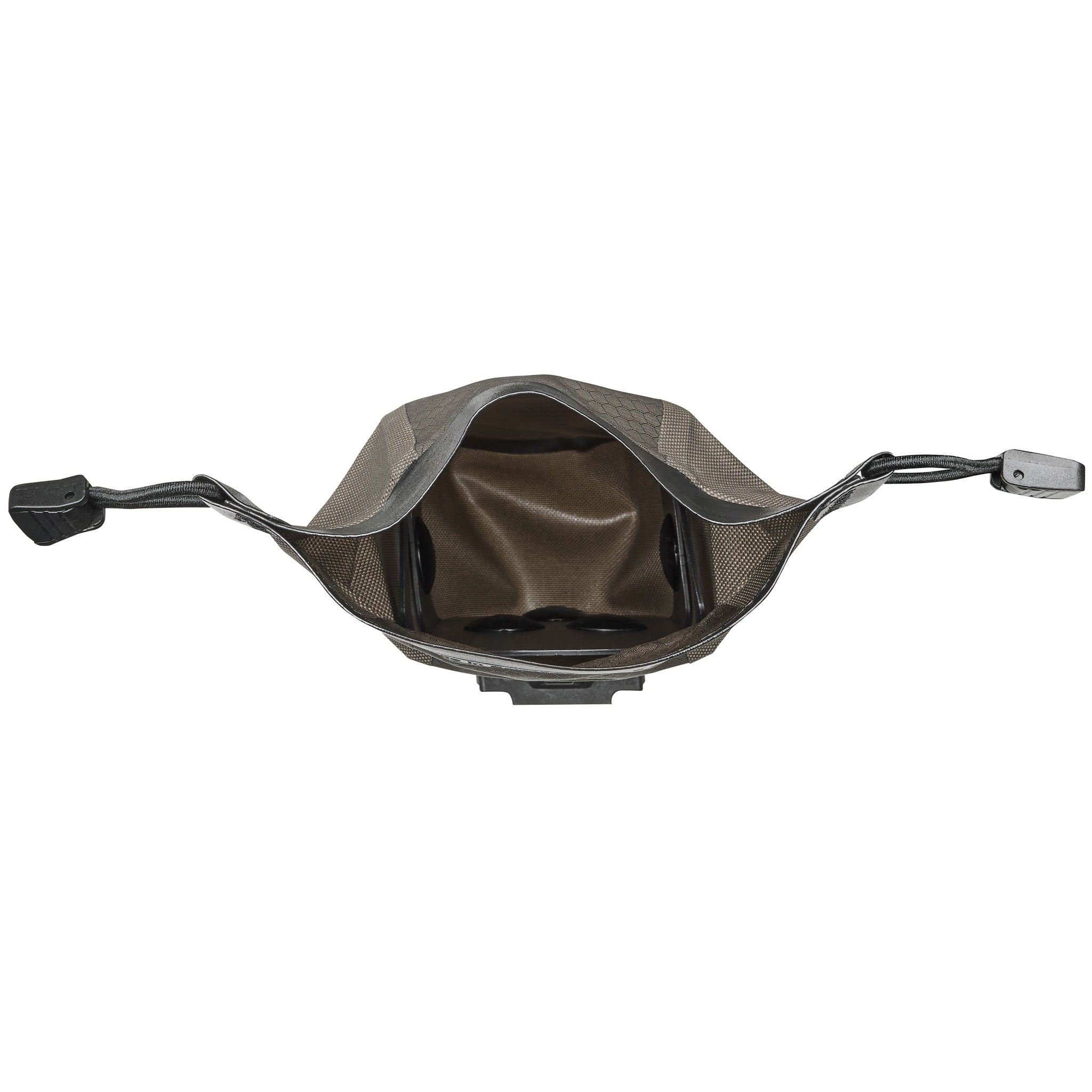 Binnenaanzicht van ORTLIEB Micro-Bag 0.5L in dark sand met open rolsluiting